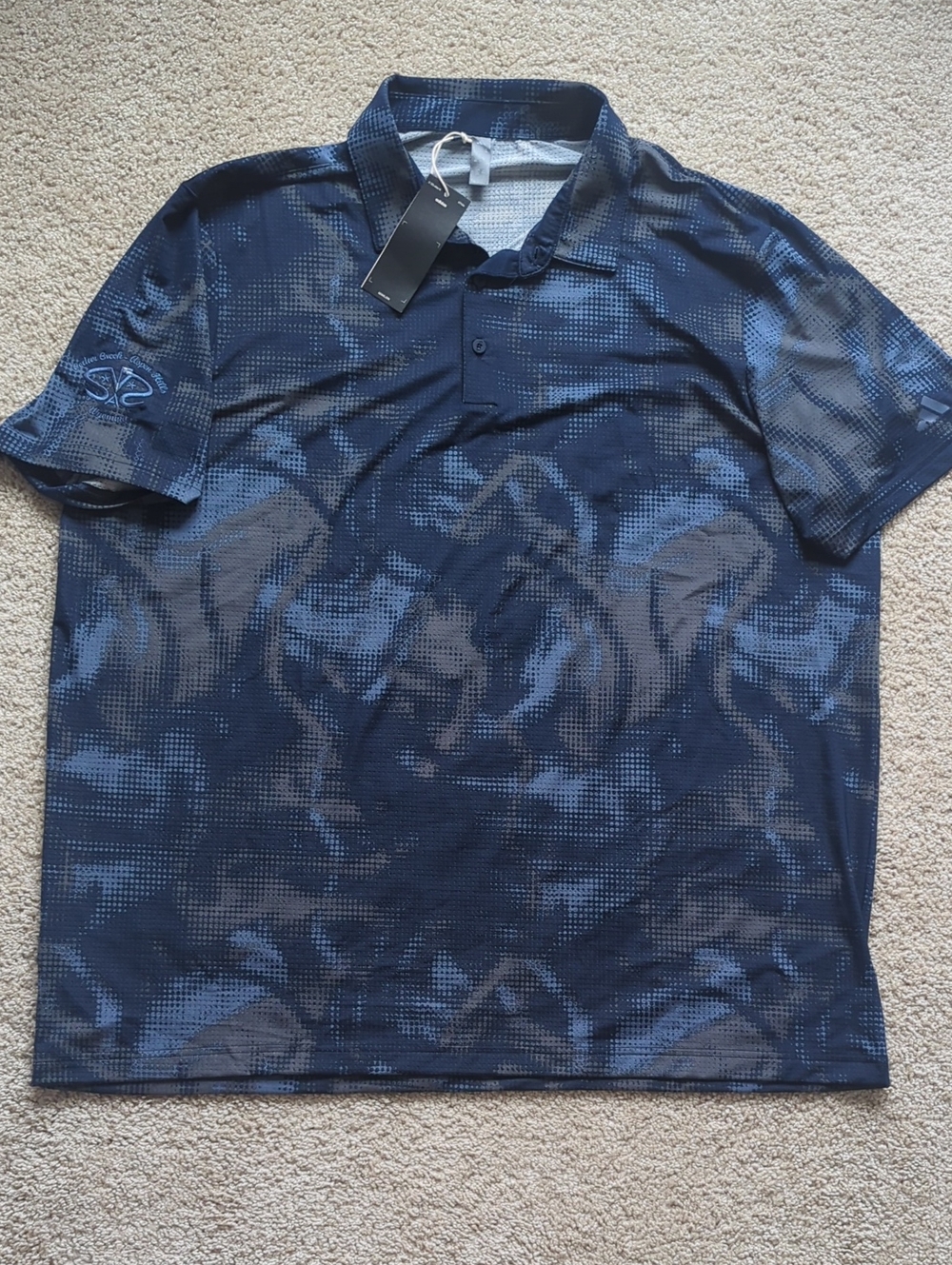 New Adidas Golf Men's 2XL Patterned Performance Polo Shirt